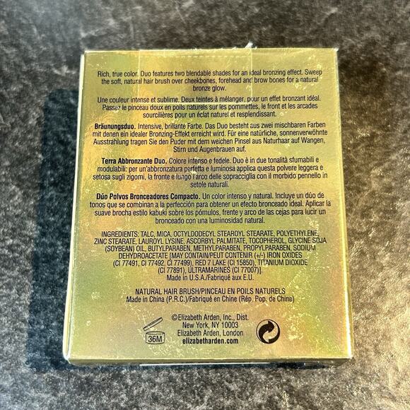 NEW Elizabeth Arden Beautiful Color Bronzing Duo BRONZE BEAUTY‎ w Kabuki Brush - Picture 7 of 9